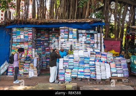 India, state of Kerala, Thiruvananthapuram (or Trivandrum), capital of Kerala, second hand school books shop Stock Photo