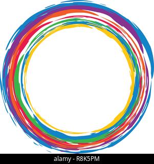 Colorful grunge round frame Stock Vector