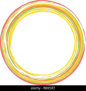 Colorful grunge round frame Stock Vector