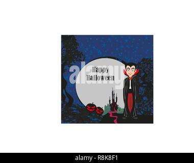 Vampire Night Halloween Card Stock Vector