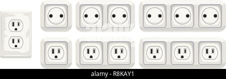 electrical outlet set Stock Vector