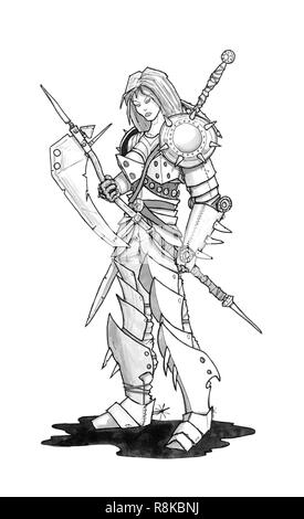 female warrior drawings