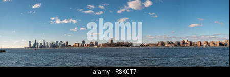 Panoramic View of the New Jersey Shoreline From Manhattan Side Stock Photo