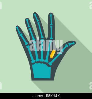 Nfc hand implant icon. Flat illustration of nfc hand implant vector icon for web design Stock Vector