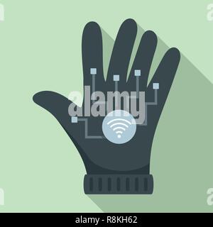 Nfc glove icon. Flat illustration of nfc glove vector icon for web design Stock Vector