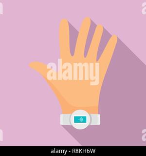 Woman nfc bracelet icon. Flat illustration of woman nfc bracelet vector icon for web design Stock Vector