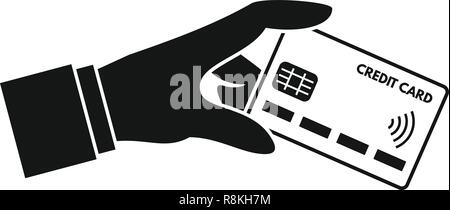 Hand nfc credit card icon. Simple illustration of hand nfc credit card vector icon for web design isolated on white background Stock Vector