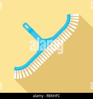 Pool clean brush icon. Flat illustration of pool clean brush vector icon for web design Stock Vector