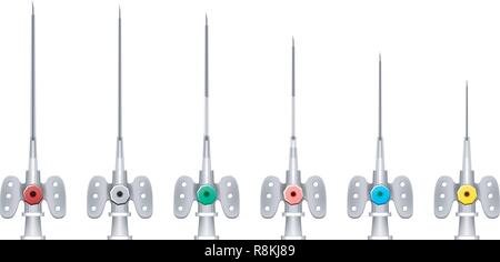 vector illustration of an intravenous catheter. vasofix Stock Vector