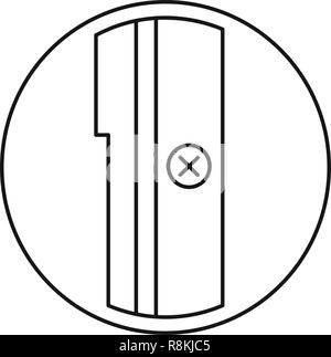 Round sharpener icon. Outline round sharpener vector icon for web design isolated on white background Stock Vector
