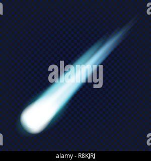 Flying comet icon. Realistic illustration of flying comet vector icon for web design Stock Vector