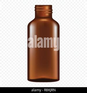 Pipette glass bottle icon. Realistic illustration of pipette glass bottle vector icon for web design Stock Vector