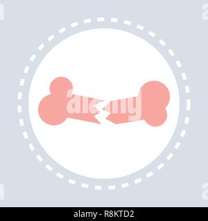 human fracture bone broken icon healthcare medical service logo medicine and health symbol concept flat Stock Vector