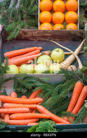 fruits and vegetables in a street market Stock Photo