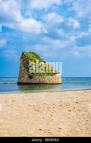 Italy, Apulia, Salento region, Torre Pali is one of the many coastal watch towers built in the sixteenth century by Charles V to defend the territory of Salento from the invasions of Saracen pirates Stock Photo