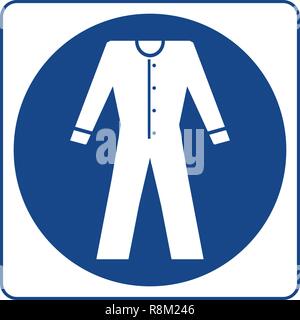 Mandatory sign vector - Wear high visibility clothing, workwear symbol, label, sticker. High visibility clothing must be worn in this area Stock Vector