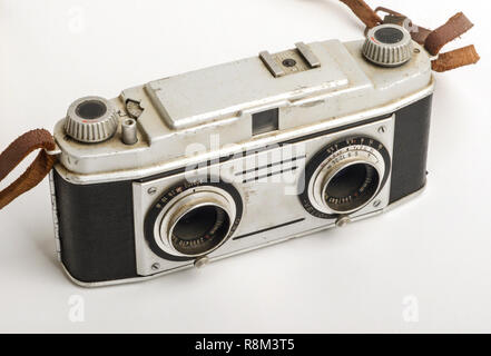 3d double lens camera Stock Photo