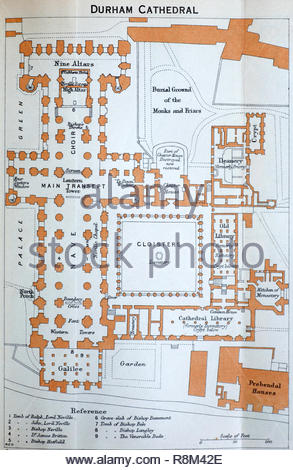 Floor plan of Durham Cathedral, Durham, England. From Old England: A ...