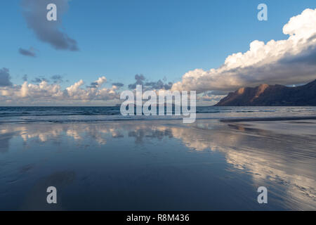Canary Islands, Spain, Graciosa island view from Famara Beach Stock Photo