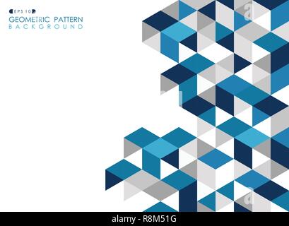 Abstract dark blue geometric background with polygonal triangles, vector eps10 Stock Vector