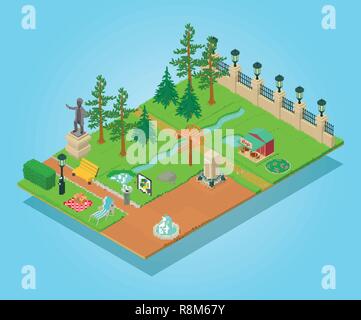 Parkland concept banner, isometric style Stock Vector