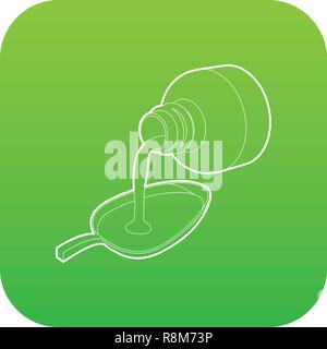 Medical syrup icon green vector Stock Vector