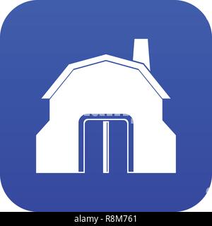 Blacksmith workshop building icon digital blue Stock Vector