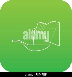 Medical syrup icon green vector Stock Vector