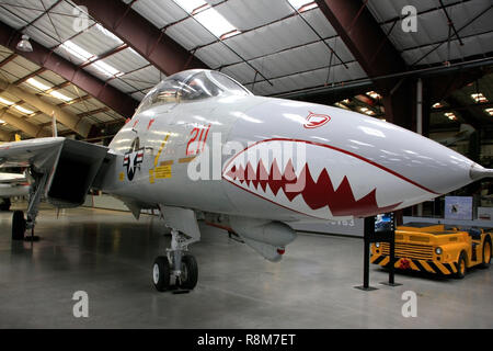 Grumman F-14 Tomcat fighter plane from the USS Kitty Hawk on display at the Pima Air & Space Museum in Tucson, AZ Stock Photo