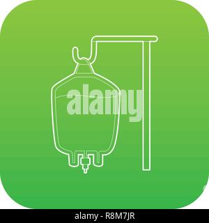 Package for blood transfusion icon green vector Stock Vector