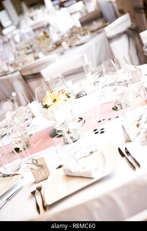 Wedding decorations for dinner Stock Photo