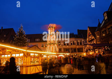 Christmas market in Quedlinburg Stock Photo