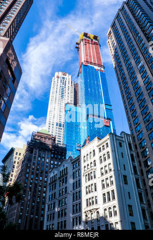 NEW YORK, USA - August 28, 2018: View among the skyscrapers of New York, NY, USA Stock Photo