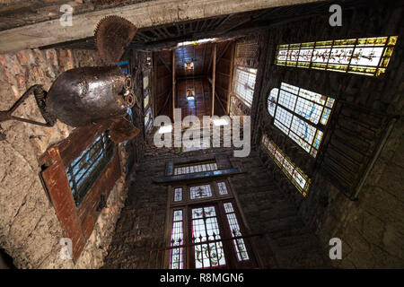 The owl passage, inside the eclectic village of Campanopolis. Gonzales Catan, Buenos Aires, Argentina. Stock Photo