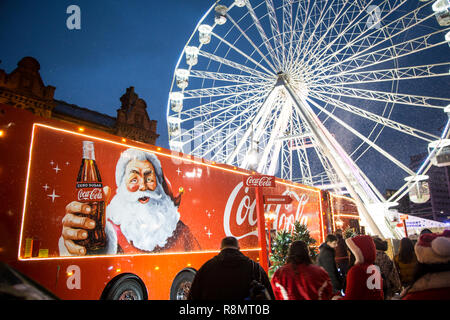 Birmingham, UK. 16th Dec 2018. Coca Cola truck comes to Birmingham at Eastside Park on the last day of it's six week tour of the UK Credit: steven roe/Alamy Live News Stock Photo