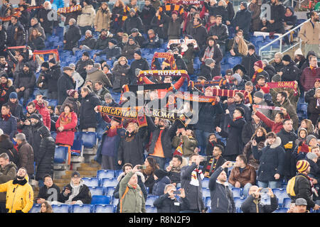 Rome, Italy. 16th Dec, 2018. Supporters of AS Roma are seen in action during the Serie A football match between AS Roma and Genoa CFC at Olimpico Stadium. (Final score Roma 3 - 2 Genoa) Credit: SOPA Images Limited/Alamy Live News Stock Photo