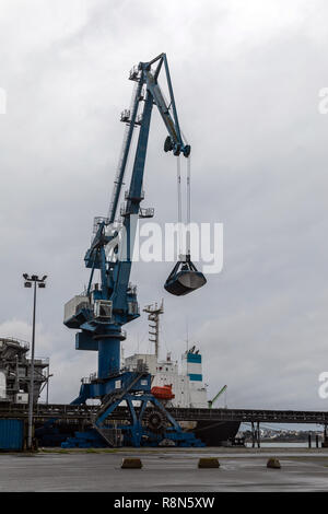 Gantry crane on the commercial port of Lorient (Morbihan, France) Stock Photo