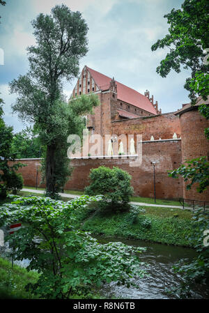 Ordensburg castle in Olsztyn, Poland. View from Lyna river. Stock Photo