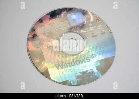 microsoft windows xp cd Stock Photo