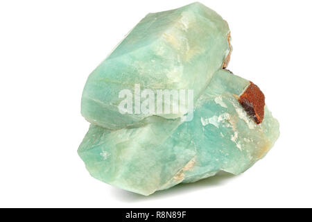 amazonite from Crystal Peak, Colorado isolated on white background Stock Photo