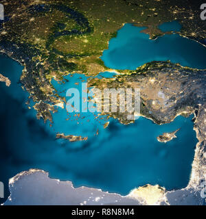 Turkey and Greece map Stock Photo