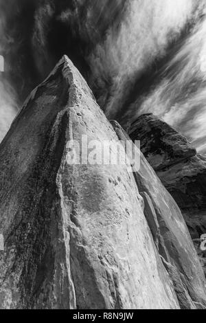 Sandstone monolith along the Chesler Park Loop Trail in the Needles District of Canyonlands National Park, Utah, October, USA Stock Photo