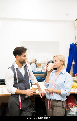 Tailors Drinking Coffee Stock Photo