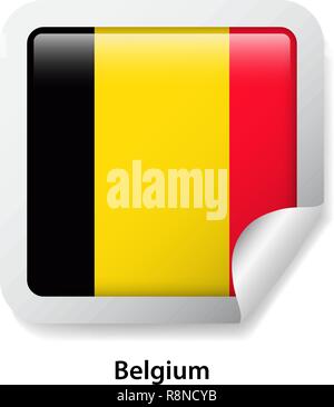 Flag of Belgium. Round glossy badge Stock Vector Image & Art - Alamy