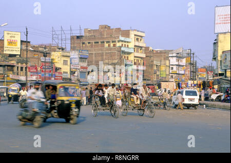 Crowded and constructed Railway station area, patna, bihar, india Stock