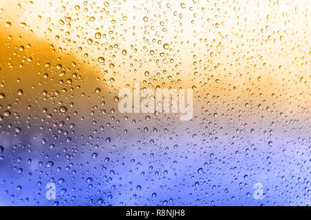 Waterdrops on a glass surface windows Stock Photo