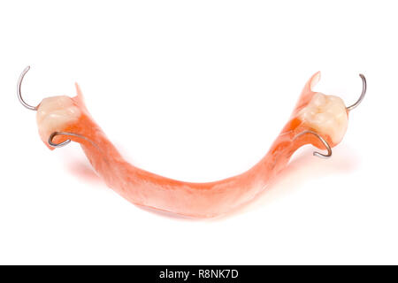 removable partial denture isolated on white background Stock Photo