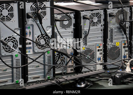 old personal computers pc wall Stock Photo - Alamy