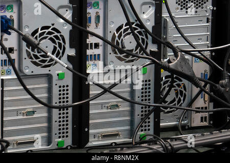 old personal computers pc wall Stock Photo