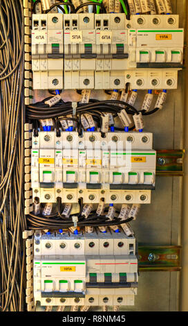 Control panel with terminals and wires inside view Stock Photo - Alamy